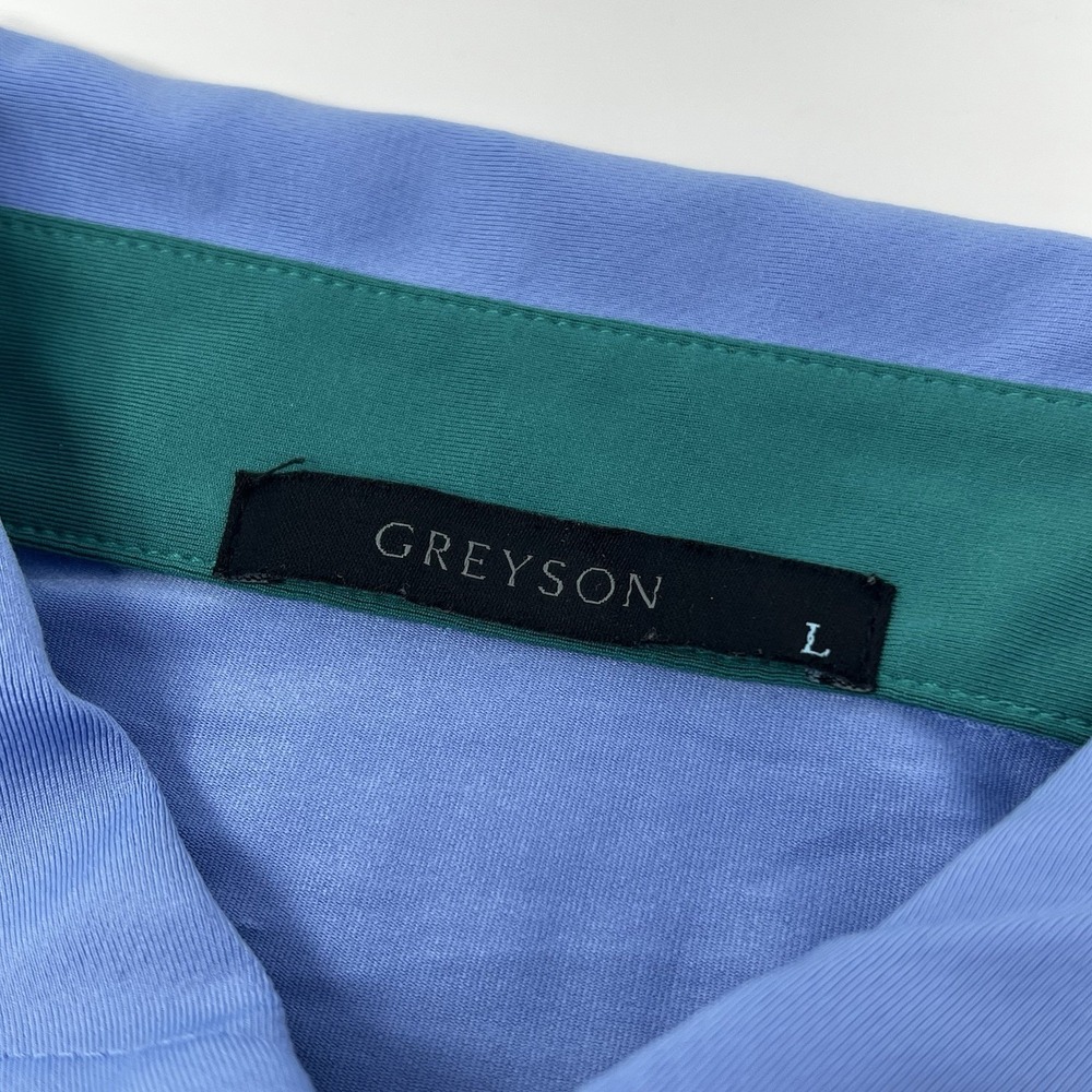 Greyson Light Blue Short Sleeve Polo Shirt Men's Size Large Golf Stretch - Picture 6 of 8